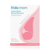 Frida Mom Instant Heating Pads for Breasts, Reusable Click-to-Heat Relief, Breastfeeding Essentials - 2 Small & 2 Large Heat Pads, 4pc set