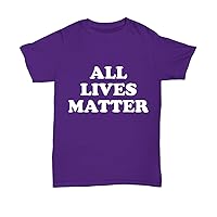 All Lives Matter Clothing Women Men Graphic Classic Tops Tees Plus Size Graphic Novelty T-Shirt Purple