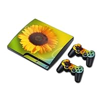 Vinyl Decal Skin/stickers Wrap for PS3 Slim Play Station 3 Console and 2 Controllers-Big Sunflower