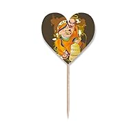Eighteen Arhats Figure Pattern Toothpick Flags Heart Lable Cupcake Picks