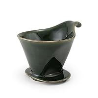 ZERO JAPAN Ceramic Coffee Dripper for #2 or #4 paper filter - Drip Cone Brewer - Antique Green