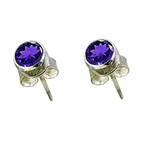Stud Earrings 925 sterling silver Butterfly Back Earring Natural Gemstones Choose your color For Women and Girls Daily Wear, Office Wear, Party Wear birthstone Jewelry