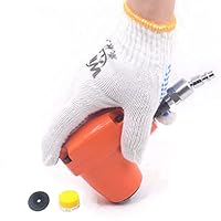 Mini Air Hammer Automotive Pneumatic Automatic Palm Hammer Handheld Knocking Hammer 1000 Stroke with Yellow-Hard Plastic Hammer Tip for Leather Surface Tire Repair Car Sheet Metal