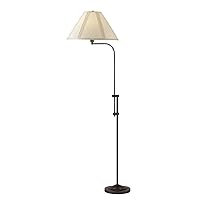 Cal Lighting BO-216-DB Floor Lamp with Tan Fabric Shades, 67