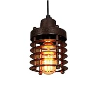 Country Loft Retro Wrought Iron Ceiling Pendant Lamp Bar Buffet Restaurant Cafe Restaurant Living Room Edison E27 Industrial Small Hanging Light Flush Mount Light (Color : Rust)