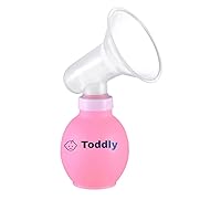 Toddly Manual Breast Pump Womens Baby Toddler Girl Boy Kid Feeding for Moms Children Young (Pink)