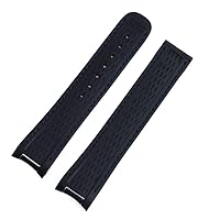 20mm Watchband Curved End Silicone Rubber Watch band For Omega Strap Seamaster 300 AQUA TERRA AT150 Ultra Light 8900 Buckle