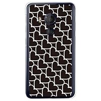 SECOND SKIN Heart Stripe Black x White (Clear) / for HTC J Butterfly HTV31/au AHTV31-PCCL-201-Y180