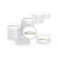 84ct Logo Candy Chocolate Coins with Company Logo Business Promotional Items (84 Pack) Personalized Tradeshow & Marketing Giveaways - White