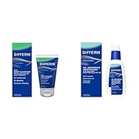 Acne Face Wash with 5% Benzoyl Peroxide, Daily Deep Cleanser 4 Oz + Differin Oil Absorbing Moisturizer with SPF 30, Sunscreen for Face 4 Oz, By the Makers of Differin Gel (Packaging May Vary)