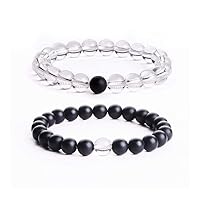 Presents Clear Quartz Crystal and Black Tourmaline Stone Bracelet for Both Men & Women #Aport-5588