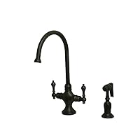 Kingston Brass KS1765ALBS Vintage Classic Kitchen Faucet with Brass Sprayer, 7-7/8-Inch, Oil Rubbed Bronze