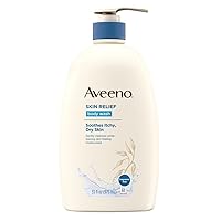 Aveeno Skin Relief Fragrance-Free Body Wash with Oat to Soothe Dry Itchy Skin, Gentle, Soap-Free & Dye-Free for Sensitive Skin, 33 fl. oz (Pack of 6)