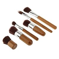 Professional Bamboo Handle Makeup Cosmetic Set Face Brush - 6 Piece