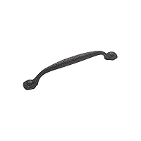 Hickory Hardware 10 Pack Solid Core Kitchen Cabinet Pulls, Luxury Cabinet Handles, Hardware for Doors & Dresser Drawers, 6-5/16 Inch (160mm) Hole Center, Black Iron, Refined Rustic Collection