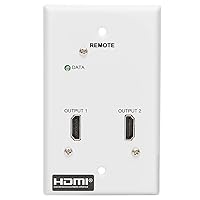 Tripp Lite HDMI Over Ethernet Cat6 Receiver, 2-Port Wall Plate - Up to 230 feet or 70.1 Meters - 4K 60Hz Video, HDR, 4:4:4, PoC, HDCP 2.2, TAA Compliant (B127A-2A0-FH)