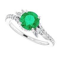 Twist Swirl 3 CT Emerald Engagement Ring 18k Gold, Bypass Green Emerald Ring, Cross Over Emerald Diamond Wedding Ring, May Birthstone Bridal Ring Anniversary Ring Proposal Promise Ring