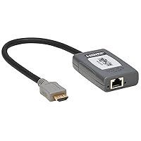 Tripp Lite HDMI Over Ethernet Cat6 Receiver, Pigtail 1-Port - Up to 230 feet or 70.1 Meters - 4K 60Hz Video, HDR, 4:4:4, PoC, HDCP 2.2, TAA Compliant (B127A-1P0-PH)