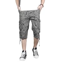 Long Length Cargo Shorts Men Summer Casual Cotton Breeches Cropped Trousers Military Camo1 Shorts
