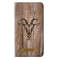 jjphonecase RW2183 Goat Woods Graphic Printed PU Leather Flip Case Cover for iPhone 11 with Personalized Your Name on Leather Tag
