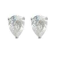 DECADENCE Sterling Silver Polished 5mm AAA Cubic Zirconia Stud Earrings for Women and Girls | Square Princess Solitaire Round Basket Trillion Heart Cut Pear Oval Star Bezel Circle Cut | Gold Plated