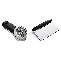 OXO Good Grips Cast Iron Brush and Stainless Steel Scraper & Chopper Bundle
