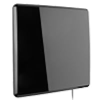 One for All 14432 HDTV 1080p Antenna Amplified Indoor Flat TV Antenna with Multiple Directional, 50 Mile Range & Signal Level Indicator -5 Feet Coaxial Cable – Black