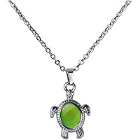 Turtle Mood Color Change Necklace Jewelry Stainless Steel Magic Pendant for Girls Durable and Professional