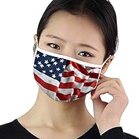 PATRIOTIC FACE MASK | Fashionionable | American Flag Print | Adjustable Fit | 3 Ply Cotton Mask, Waving American Flag Print, Adult