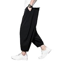 Pants Men Casual Comfortable and Breathable Loose Ankle Length