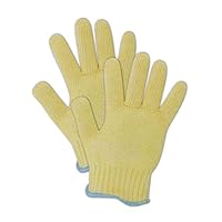 MAGID 529BKV-7 Cut Master 529BKV Heavyweight Kevlar /Cotton Blend Knit Gloves - Cut Level 2, Men's (Fits Large), Yellow , 7 (Pack of 12)