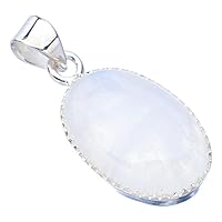 StarGems® Natural Moonstone Handmade 925 Sterling Silver Pendant 1.25