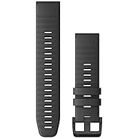 Quickfit 22 Watch Band, Slate Gray Silicone with Black Hardware (010-12863-22)
