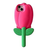 Kawaii Phone Cases for iPhone 14 Pro Max,Cute 3D Cartoon Tulip Phone Cover Soft Silicone Funny Tulip Flower Case for Women Girls Shockproof Protective Cover for for iPhone 14 Pro Max