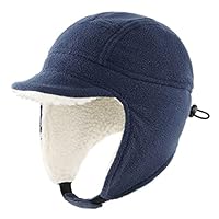Toddler Boys Winter Hats Kids Fleece Sherpa Lined Thick Hat Warm Earflap Cap with Visor Windproof Snow Ski Hat (Color : E, Size : 1)