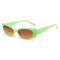 Vintage Small Rectangle Sunglasses Women Fashion Jelly Green Shades UV400 Men Trending Gradient Sun Glasses