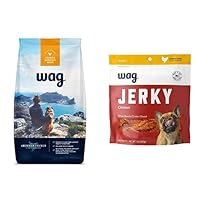 Amazon Brand - Wag Dry Dog Food Chicken and Brown Rice, 30 lb & Chicken Jerky Dog Treats 1 lb (Shipped Separately)