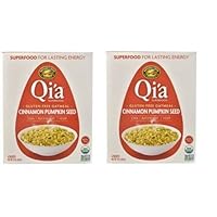 Qi'a Superfood Organic Hot Oatmeal - Cinnamon Pumpkin Seed - 2 Boxes with 6 Packets Each Box (12 Packets Total)
