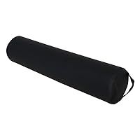 ForPro Professional Collection Full Round Bolster Pillow, Black, Oil and Stain-Resistant, for Massage and Yoga, 6