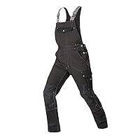 Black Bib Overalls Men Polycotton Work Protective Repairman Strap Jumpsuits Pants Multi Pockets Working Uniforms