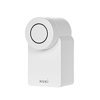 Nuki Smart Lock (4th Generation), Smart Door Lock with Mat for Keyless Entry Without Modification, Electronic Door Lock Makes Smartphone Key White