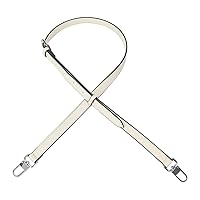 Smooth Faux Leather 0.5 Inch Wide 36-48 Inch Long Adjustable Silver Clasp Purse Strap Replacement for Crossbody Shoulder Beige
