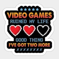 Sticker Vynil Video Games Ruined My Life Funny Gaming Lover Controller Gamer Stickers Vinyl Laptop Decal Water Bottle Sticker, Funny Sticker, Gift Sticker…534