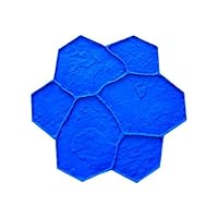 New Random Stone Concrete Stamp Single by Walttools | Decorative Stone Tile, Rotational Pattern, Sturdy Polyurethane Texturing Mats, Realistic Detail (Rigid/Blue)