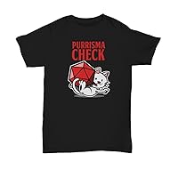 Purrisma Check Tshirt. Funny Cat DND Tee. D20 Shirt. Roll for Charisma Check. Roleplaying, for Dungeon Master. Unisex T-Shirt