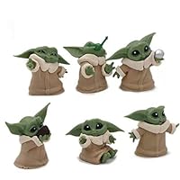6Pcs baby yoda cake toppers Toys set for the baby yoda birthday decorations
