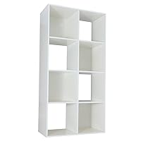 Amazon Basics Storage Cube Shelf Organizer, 8 Cubes, White, 11.7