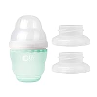 Olababy 100% Silicone Gentle Baby Bottle (4oz, Mint) + Breast Pump Adapter (for Spectra 2PK) Bundle