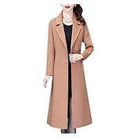 Cashmere Woolen Coat Women Autumn Winter Slim Long Overcoat Thick Wool Jacket