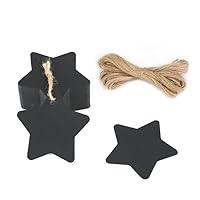 G2PLUS Christmas Gift Tags,Star Gift Tags,Blank Star Shaped Tags,100PCS Kraft Paper Gift Tags with String for DIY Arts&Craft,Party Favors, Wedding Favors,Holiday Decor(Black)